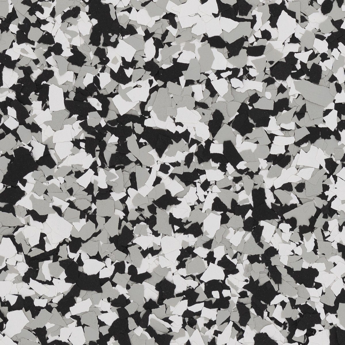 Domino flake blend close-up showing black and white tones